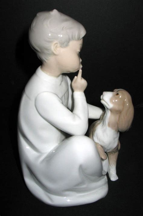 Vintage Lladro Figurine 4522 Retired Boy With Dog Glossy Etsy