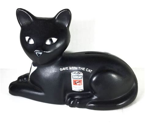 Vintage Eveready Battery Black Cat Piggy Bank Save With The Cat