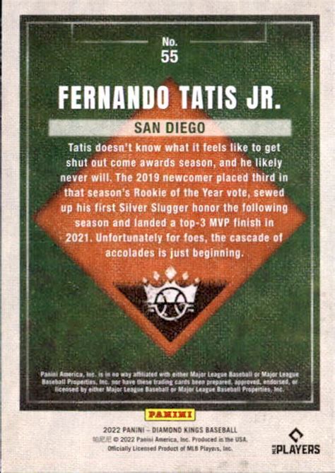 Fernando Tatis Jr 2022 Panini Diamond Kings Card 55 EBay