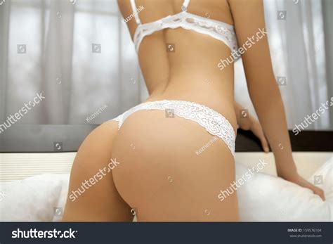 Sexy Female Buttocks White Lingerie On Foto Stok Shutterstock