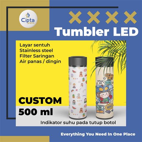 Jual Tumbler Custom Tumbler Suhu Led Custom Nama Print Logo Aesthetic