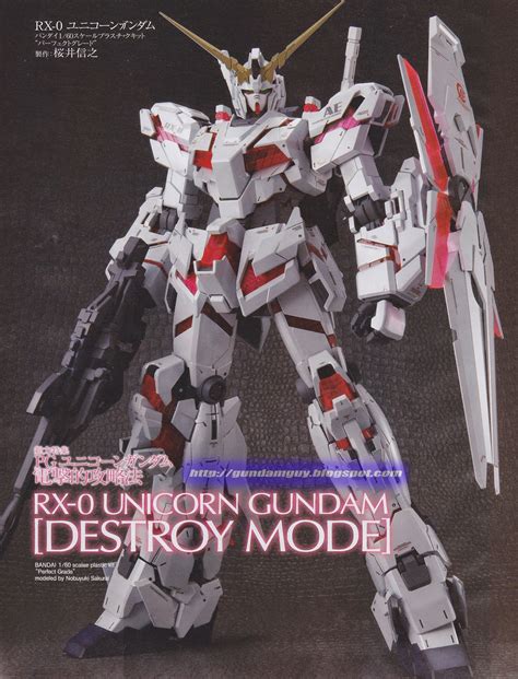 GUNDAM GUY PG 1 60 RX 0 Unicorn Gundam Full Build W Decal Applied