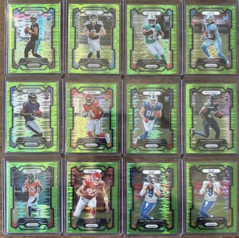 Panini Prizm Football Neon Green Pulsar You Choose Rookies