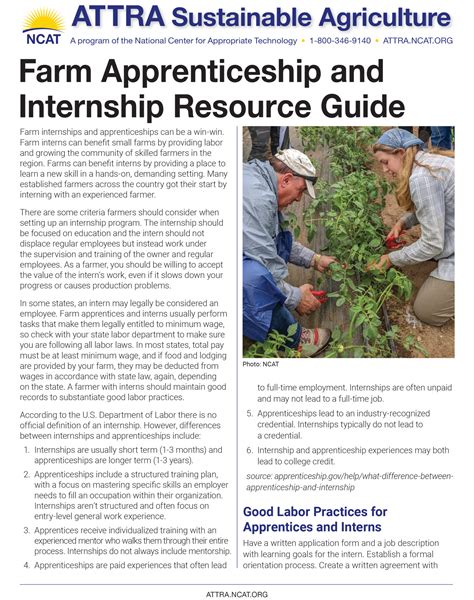 Farm Apprenticeship And Internship Resource Guide Attra Sustainable Agriculture