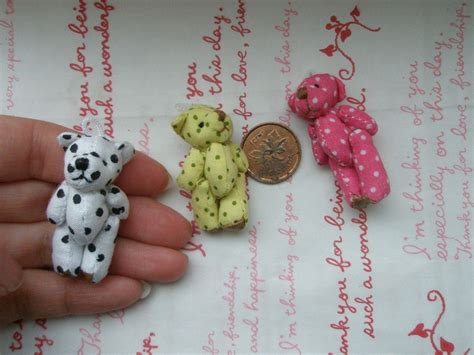 Small Polka Dots Teddy Bear Dolls Pcs White Hot Pink Yellow Etsy
