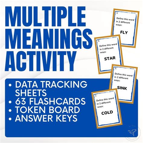 multiple meanings homonyms speechlanguage therapy flashcards  assessment speech therapy