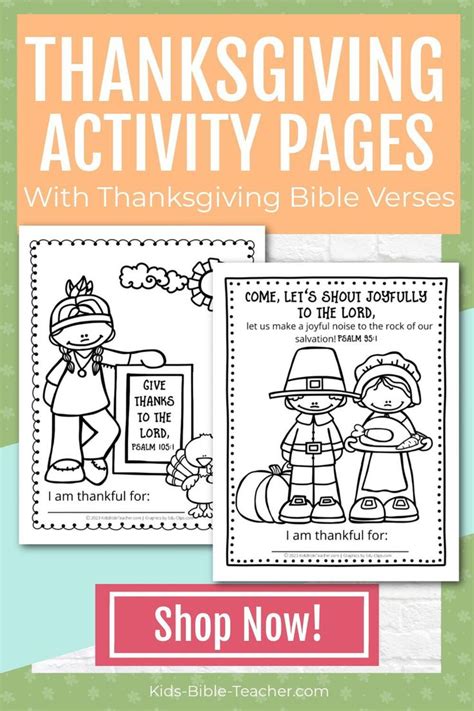 Thanksgiving Activity Pages with Thanksgiving Bible Verses for Kids ...