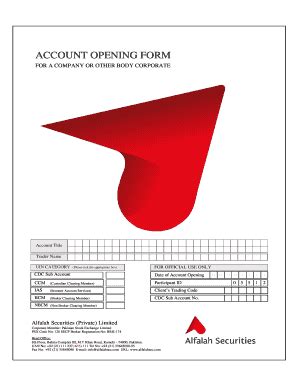 Fillable Online ACCOUNT OPENING FORM Alfalahsec Fax Email Print