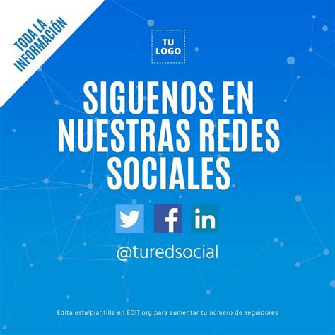 Plantillas personalizables de síguenos en redes sociales