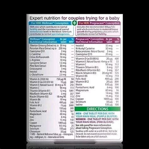 Pregnacare Him And Her Conception Fertility Packs Tablets