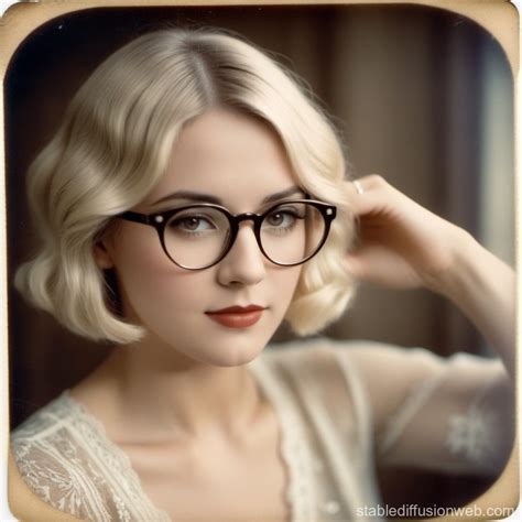 Blonde Woman In S With Glasses Stable Diffusion Online
