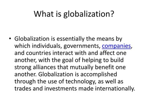 pros and Cons of Globalization