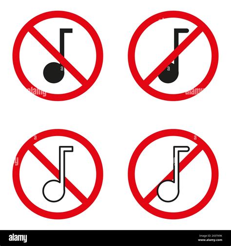 No Music Allowed Sign. Prohibited Musical Note Symbol. Silence Zone ...