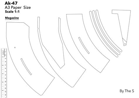 Автомат калашникова из бумаги схема