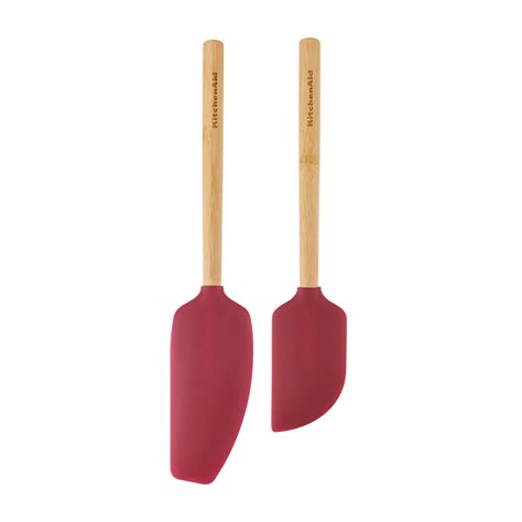 Kitchenaid Bamboo And Silicone Piece Spatula Set In Empire Red