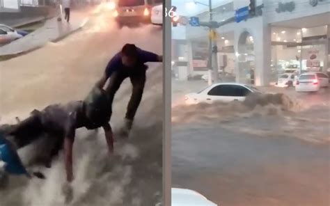 Inundaciones personas arrastradas y suspensión de clases en Acapulco