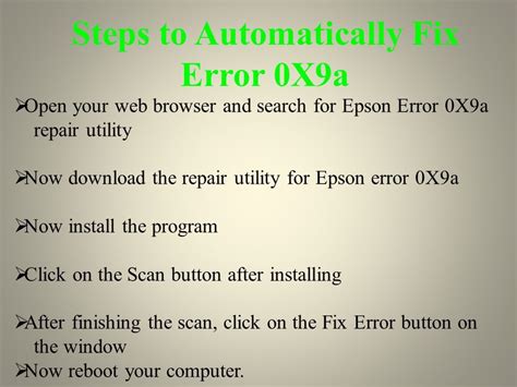 How To Resolve Epson Printer Error Code 0x9a Epson Printer Error Code