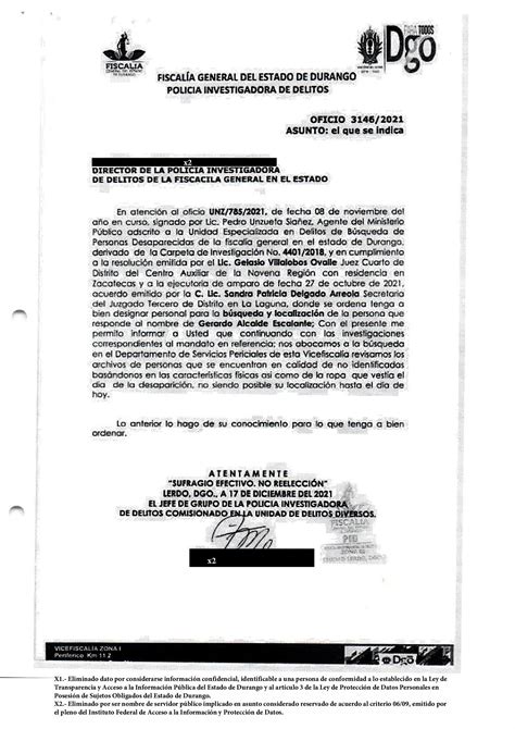 Alcalde Publicacion04enero2022censurado00004 Fiscalía General Del Estado De Durango