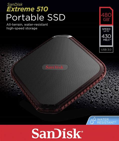 SanDisk Extreme 510 Portable 480 GB External SSD Hard Drive USB 3 2