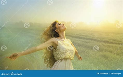 Glamorous Curvy Blonde Woman Stock Photo Image Of Outdoor Health