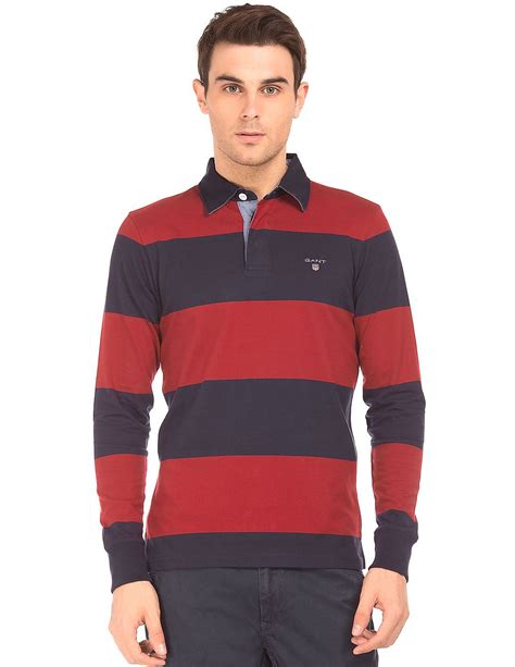 Buy Gant Men Long Sleeve Striped Polo Shirt