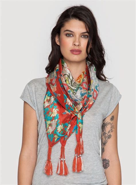 Ruru Scarf The Johnny Was Signature Silk Ruru Scarf Features A Graphic