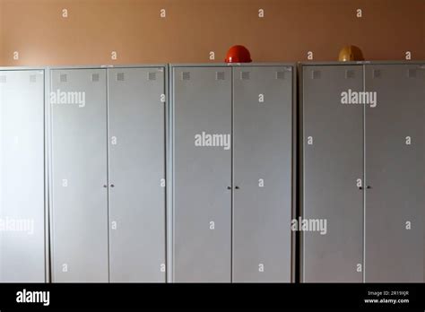 Room, locker room for workers with individual lockers for changing ...