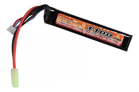 Bateria Lipo Para Rifle Airsoft Aeg 7 4 V 1100 Mah 20c Vb