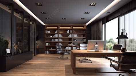 Modern Office Room Rendered In Luxurious 3d Background, Luxury Living ...