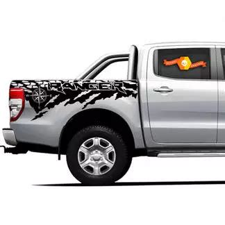 2019 2020 2021 Ford Ranger Decals RAPID Side Door Body Stripes Vinyl