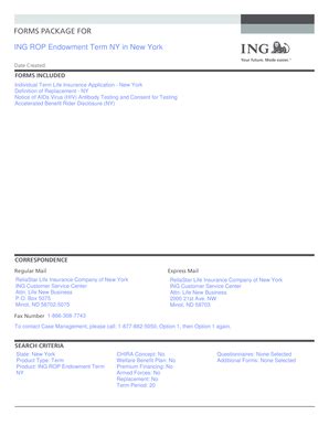 Fillable Online Ing Forms Package Forms Package For Ing Rop Endowment