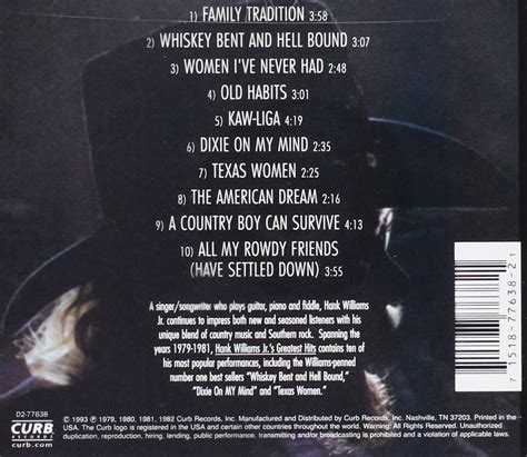 Hank Williams Jr Hank Williams Jr S Greatest Hits Vol 1 Cd 715187763821 Ebay