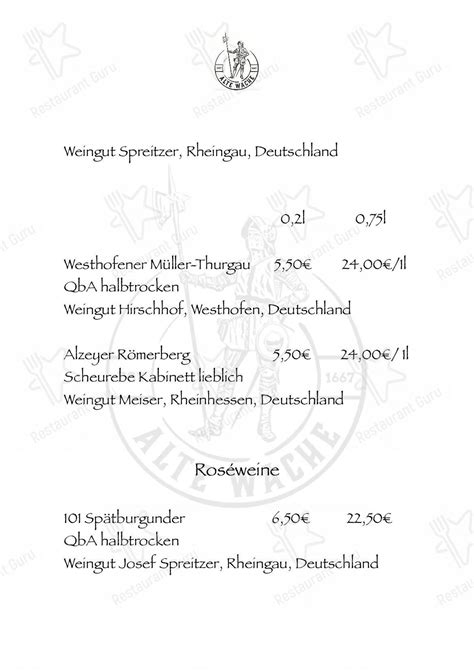 Speisekarte Von Alte Wache Hessentapas Und Bar Wolfhagen