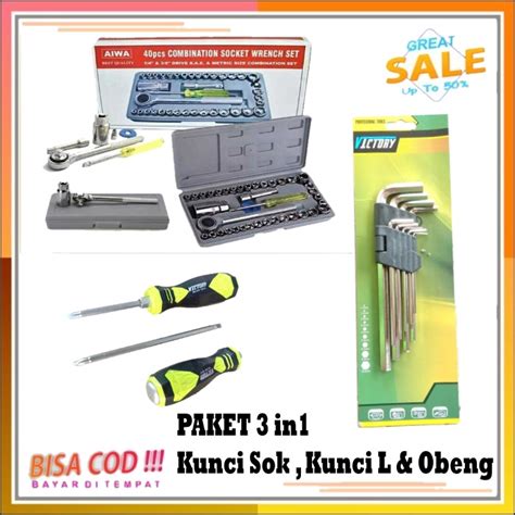 Jual Couple Paket Kunci Shock Aiwa Kunci L Victory Obeng Victory