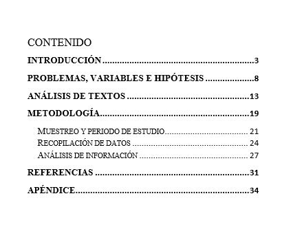 Total Imagen Modelo De Tabla De Contenido Abzlocal Mx