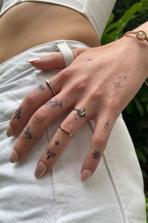 Minimalist Finger Temporary Tattoo For Women Tiny Finger Tattoo Design