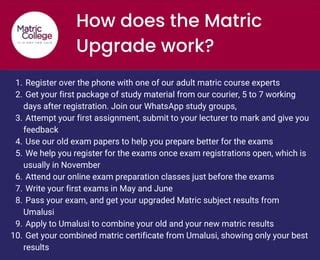 Upgrade Matric Amended Senior Certificate PPT