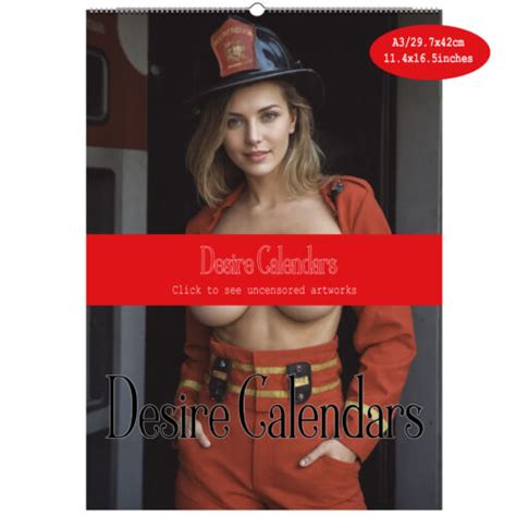 Firefighters In Uniform Wall Calendar Naked Women Big Breasts Ebay