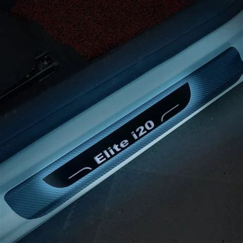 Colourline Set Of Car Accessories Door Sill Plates With Blue Light