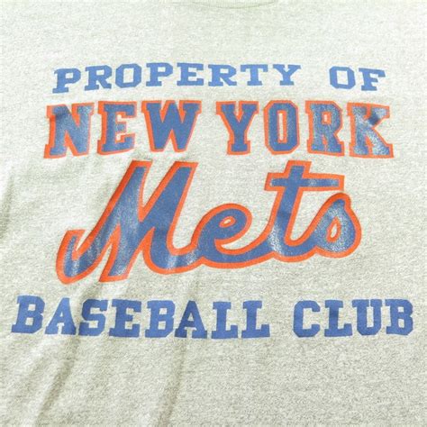 Vintage 70s Champion Blue Bar 50/50 New York Mets MLB Baseball T-Shirt