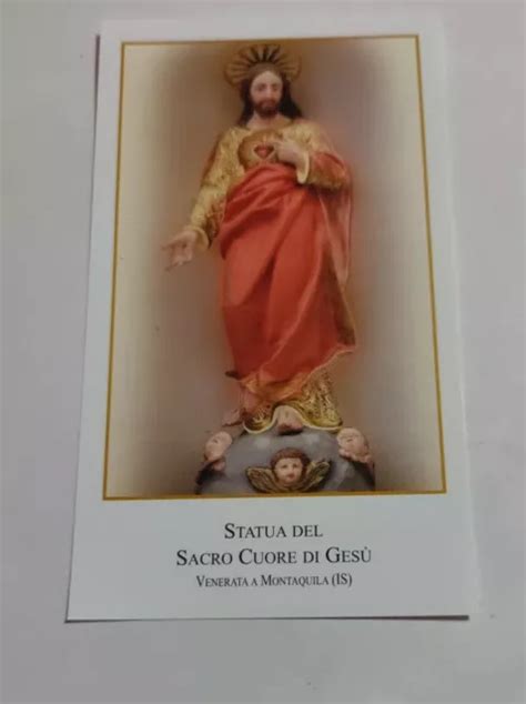 Statua Del Sacro Cuore Di Ges Con Preghiera Holy Card Santino Eur