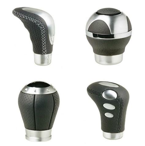 Black Leather Aluminium Gear Knobs For Mercedes W