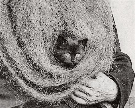 Old Man With Cat In His Beard Vintage Photograph Art Print Etsy