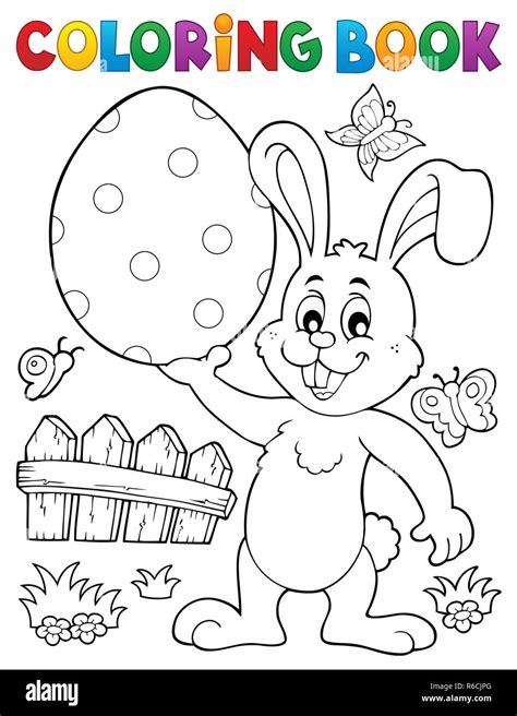 Coloring book Easter rabbit theme 9 Stock Photo - Alamy