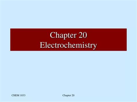 Ppt Chapter 20 Electrochemistry Powerpoint Presentation Free