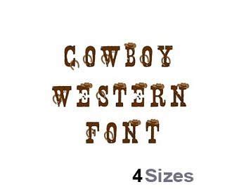 Cowboy Western Machine Embroidery Font Embroidery Alphabet Embroidery