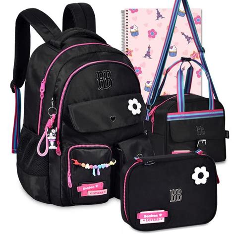 Kit Mochila Rb Rebecca Bonbon Escolar Feminina Lancheira Estojo Meninas