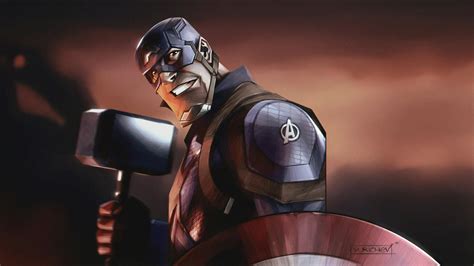 Captain America With Mjolnir Wallpapers Top Free Captain America With