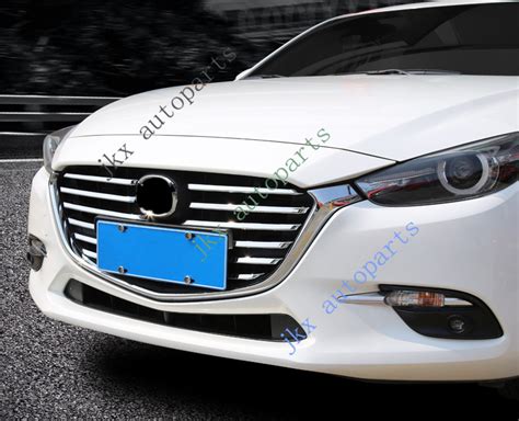 Pcs Chrome Front Bumper Grill Trim Strips Molding For Mazda Axela