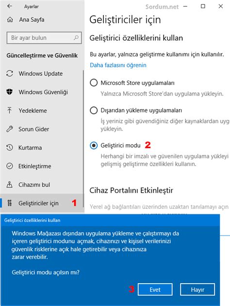 Windows Geli Tirici Modu Nedir